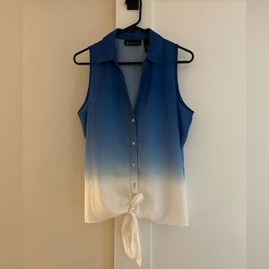 INC sleeveless blouse size 10 in like new condition. Beautiful blue/white colors